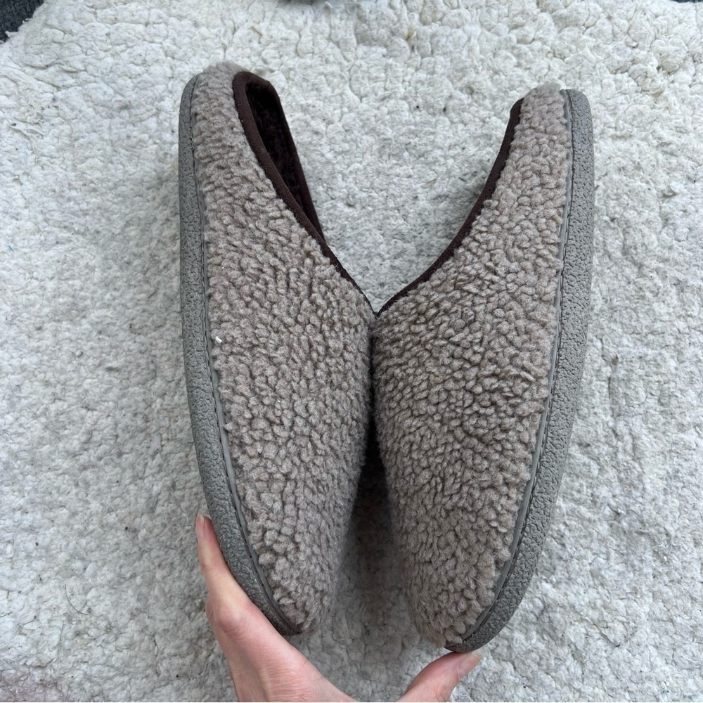 Eddie Bauer Men's Casey Tan Brown Faux Sherpa Slip On Slippers Size XL (12-13) - Picture 2 of 8